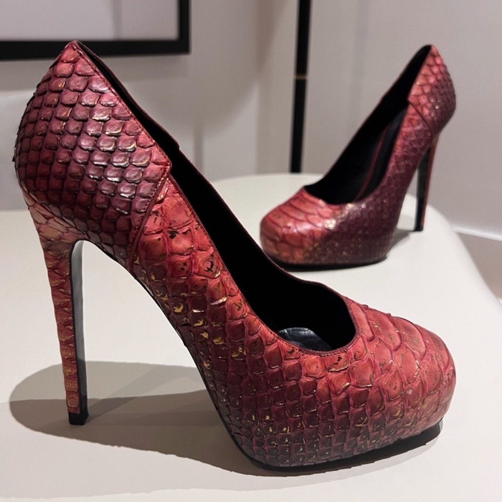 New Trendy Barbara Bui Snake Skin Pumps